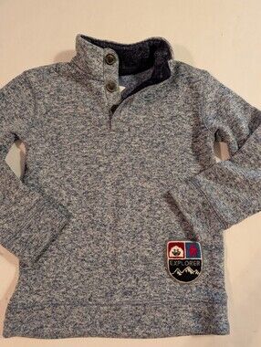 Garanimals Blue Plush Fleece Top with Multicolor Logo Sz 5